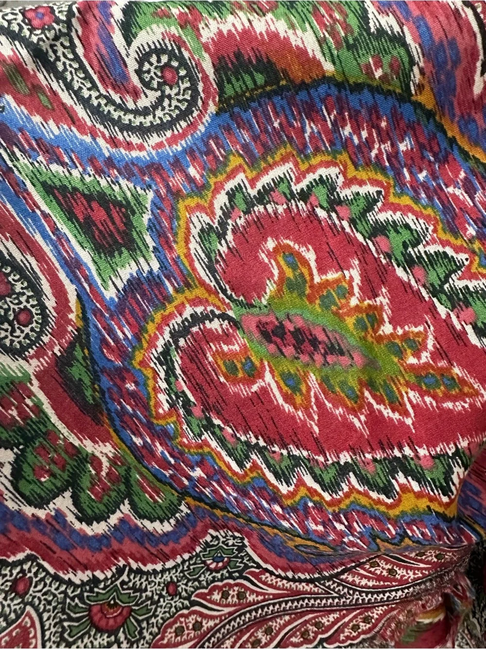 Vtg Patrick Frey Paris Paisley Wool Silk Scarf Shawl Tablecloth 49”x49” Luxe Art
